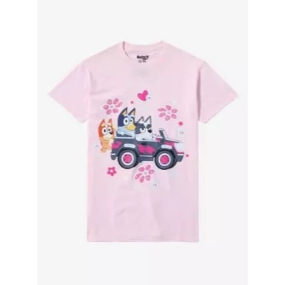 BLUEY Women's Car Floral Pink t Shirt Size Medium NEW NWT - Picture 1 of 1